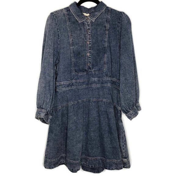 Anthropologie Dresses & Skirts - By Anthropologie Denim Look Jean Shirt Dress Long Sleeve Cotton 12